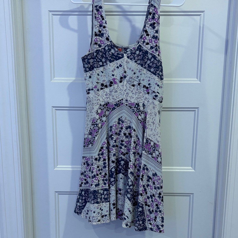 Free People Purple and Blue Floral Dress